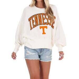NEW PRESSBOX tennessee herringbone fleece sweatshirt in ivory
